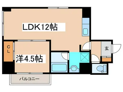 ハイム浅野(1LDK/10階)の間取り写真