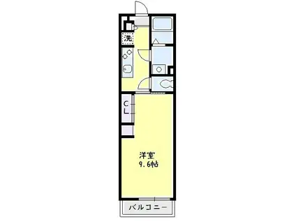 リブリ・桃浜町(1K/3階)の間取り写真