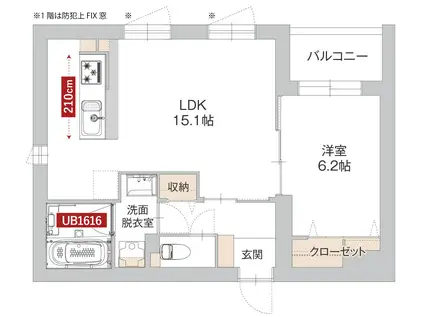 サン・ユイット(1LDK/3階)の間取り写真