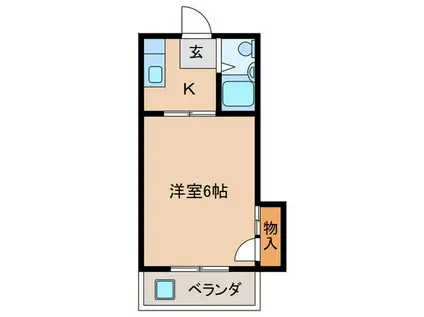 第二英荘(1K/2階)の間取り写真