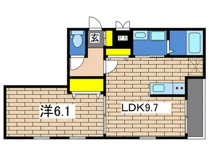 アーバンハウスPII(1LDK/1階)の間取り写真