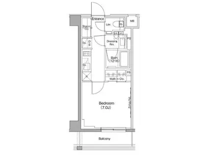 ザ・パークハビオ神泉(1K/4階)の間取り写真