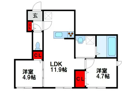エレガンスプラスIII(2LDK/1階)の間取り写真