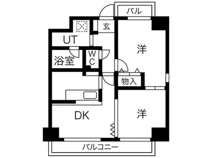 コンフォール・エスティオ(2DK/5階)の間取り写真