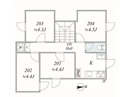 LIB.東高円寺(ワンルーム/2階)の間取り写真