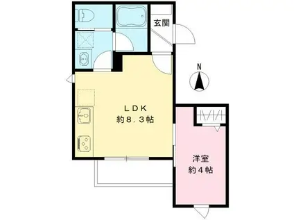 メルヴェーユ久が原II(1LDK/1階)の間取り写真