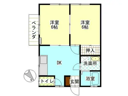 アーバンビレッジ(2DK/1階)の間取り写真