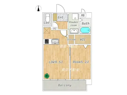CHAINON薬園(1LDK/5階)の間取り写真
