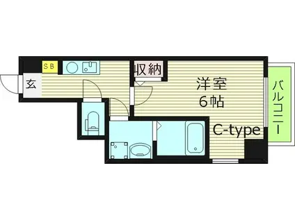 フェニックス キャッスル(1K/4階)の間取り写真