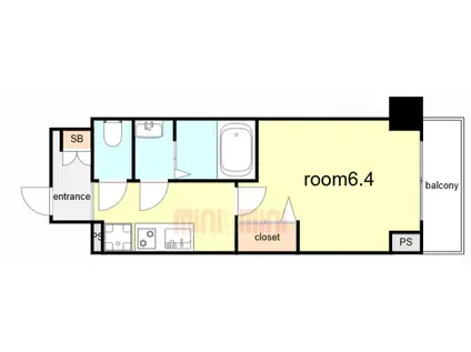 CREST TAPP DITA 神戸西パークフロント(1K/14階)の間取り写真