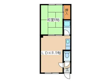 コーポ柴(1LDK/2階)の間取り写真