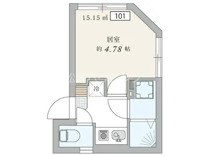 アプリコットハウス上高田(1K/1階)の間取り写真