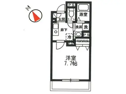 カーサスミレセグンダ(1K/1階)の間取り写真