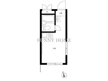 メゾン・ド・ヴェスペール(ワンルーム/1階)の間取り写真