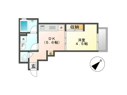 ヴィレッタ(1DK/2階)の間取り写真