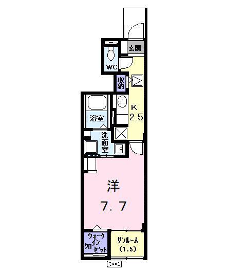 K.F.KアルバTWO(1K/1階)の間取り写真
