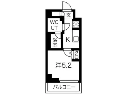 クラリッサ横浜ロッソ(1K/2階)の間取り写真