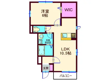 グリーンフラッツ(1LDK/1階)の間取り写真