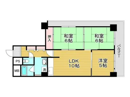 ネオコーポ大阪城公園3号館(3LDK/14階)の間取り写真