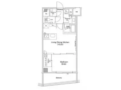 ザ・パークハビオ渋谷クロス(1LDK/6階)の間取り写真