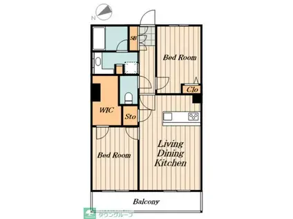 トーキョー・オーディアム(2LDK/8階)の間取り写真