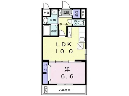 COCO HOUSE(1LDK/1階)の間取り写真