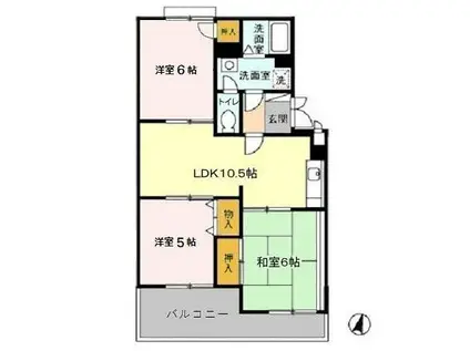 サンフロンティア(3LDK/3階)の間取り写真