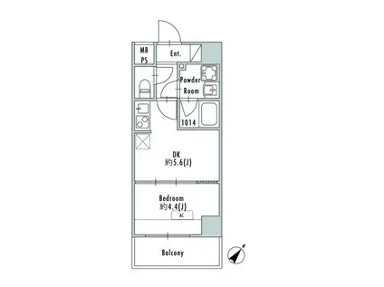 GRAN PASEO OSHIAGEII(1DK/7階)の間取り写真