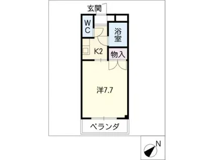 グランロード(1K/2階)の間取り写真