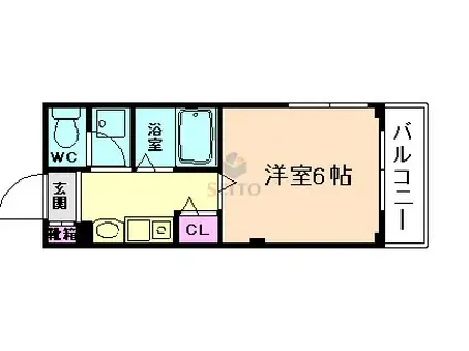 グランシティ西三国(1K/3階)の間取り写真