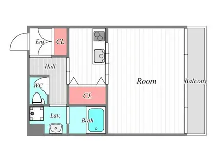 グランデュオM海老江(1K/7階)の間取り写真