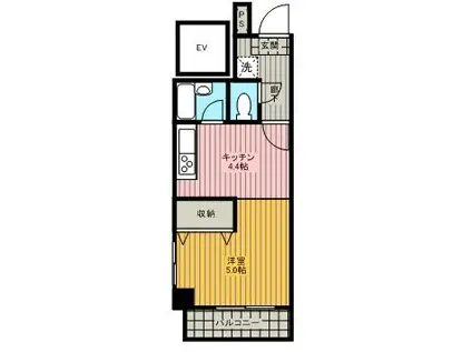 ヴィラエスポワール(ワンルーム/3階)の間取り写真