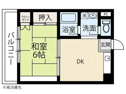 スコーレ博多(1DK/11階)の間取り写真