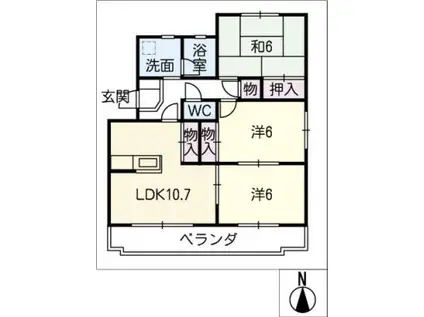 ドリーム葵(3LDK/2階)の間取り写真