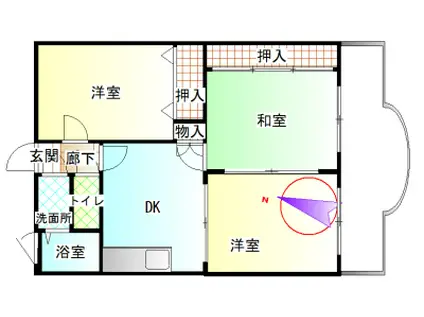 サンライズ(3DK/1階)の間取り写真