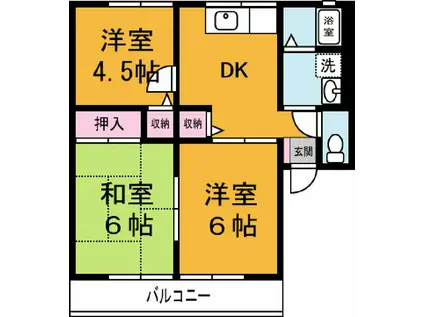 ラ・フォージュ(3DK/2階)の間取り写真