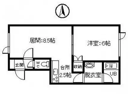 ハウスオブローズ3(1LDK/2階)の間取り写真