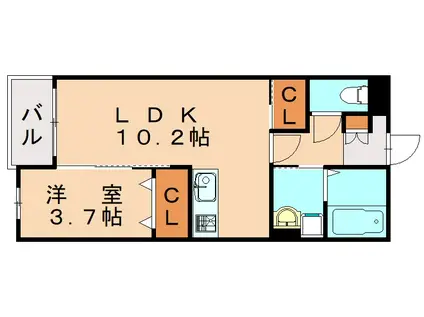 カーサガーデン相生町(1LDK/1階)の間取り写真
