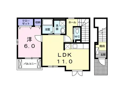 エスポワール真壁A(1LDK/2階)の間取り写真