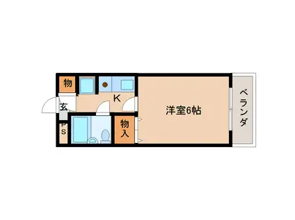 マックス高畑(1K/3階)の間取り写真