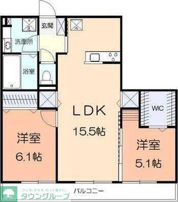 ラ・ルーチェ湘南(2LDK/2階)の間取り写真