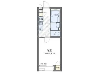 クレイノ元三如如(1K/1階)の間取り写真