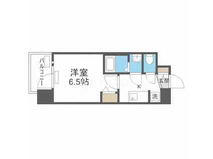 プレサンス四天王寺前夕陽ヶ丘 凛宮(1K/7階)の間取り写真