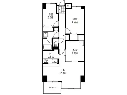 メルシーハイムI(3LDK/3階)の間取り写真