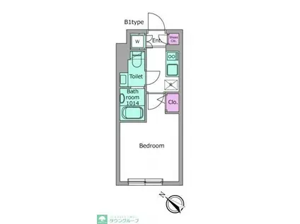 ラクラス南行徳(1K/3階)の間取り写真
