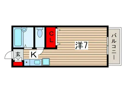 グレースU(1K/1階)の間取り写真