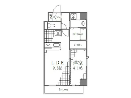 レジデンスフジミ(1LDK/2階)の間取り写真