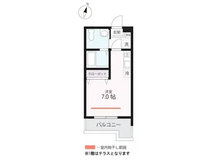 ハーミットクラブハウス根岸IIB号棟(ワンルーム/3階)の間取り写真