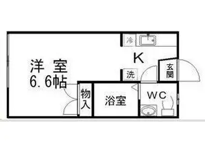ウィパルクIII(1K/1階)の間取り写真
