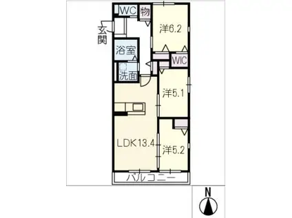 HEIM MAISON 庄内通駅東 A棟(3LDK/2階)の間取り写真
